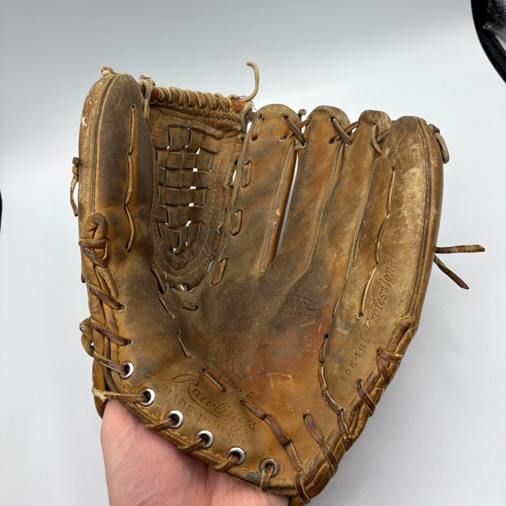 Vintage Rawlings PRO-6 Heart of the Hide Baseball Glove RHT USA Gold Glove